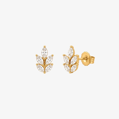 Floral Stud Earrings Gold — waterproof stainless steel womens earrings | LAFENY