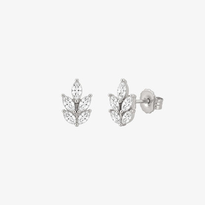 Floral Stud Earrings Silver — waterproof stainless steel womens earrings | LAFENY