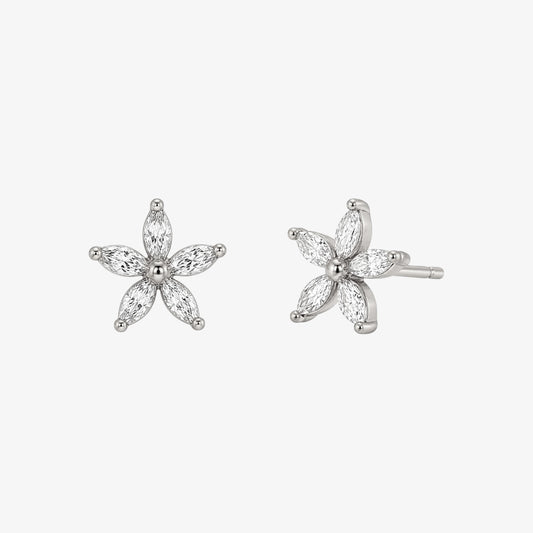 Flower With Stones Earrings — stainless steel womens earrings | LAFENY