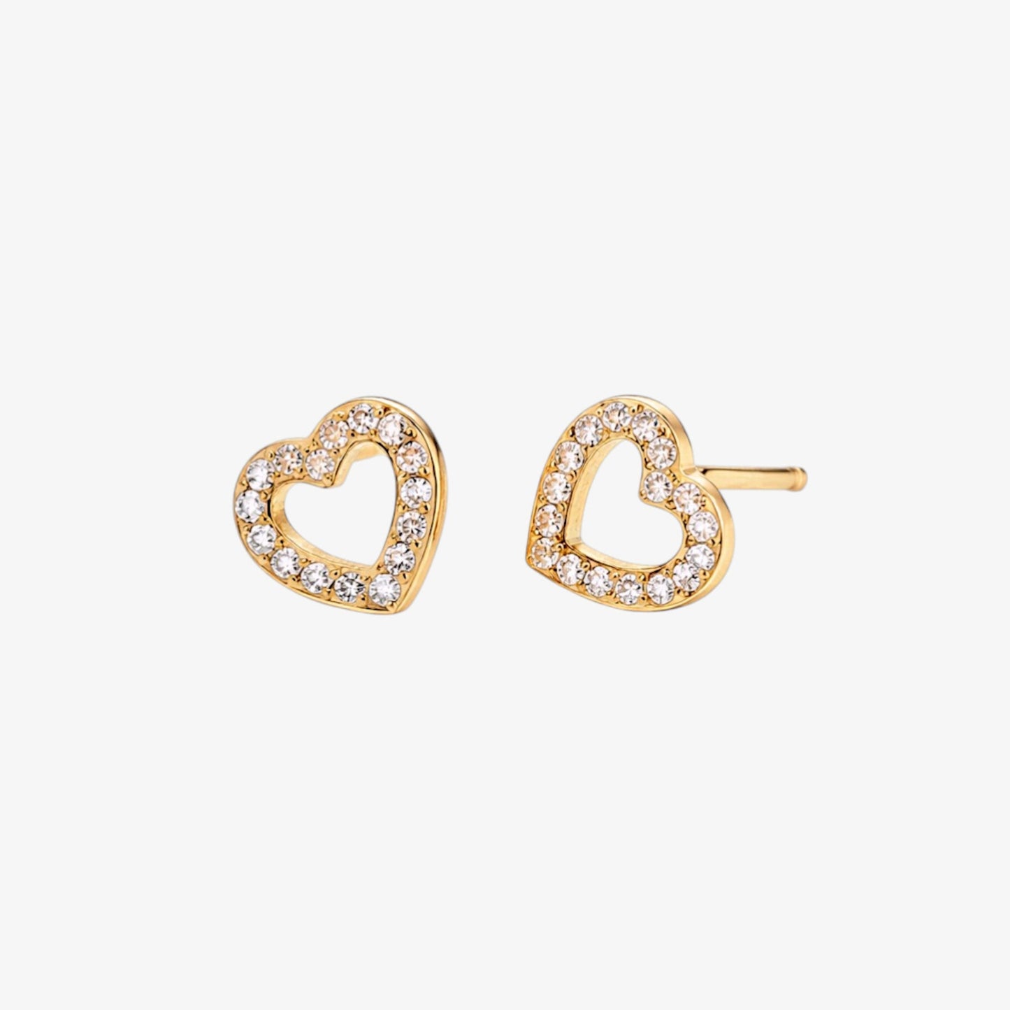 Heart Outline with Stones Earrings — stainless steel earrings with stone detail | LAFENY