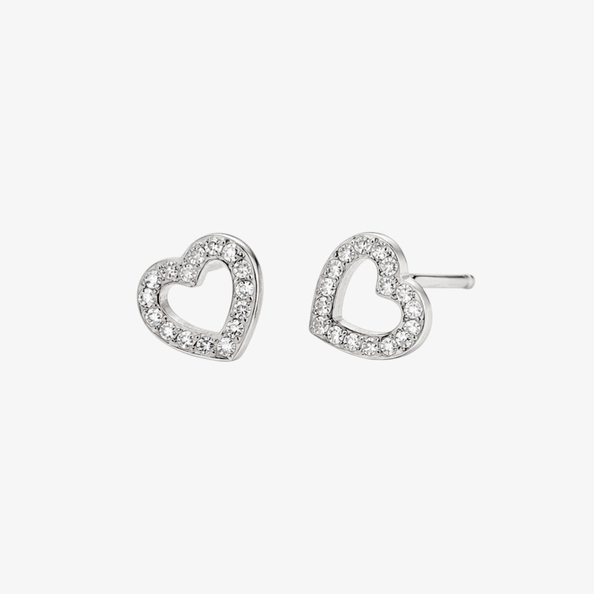Heart Outline with Stones Earrings — stainless steel womens earrings | LAFENY