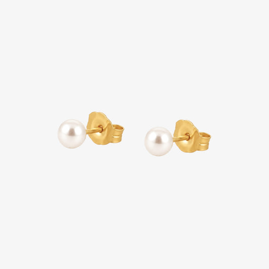 Pearl Stud Earrings Gold — waterproof stainless steel womens earrings | LAFENY