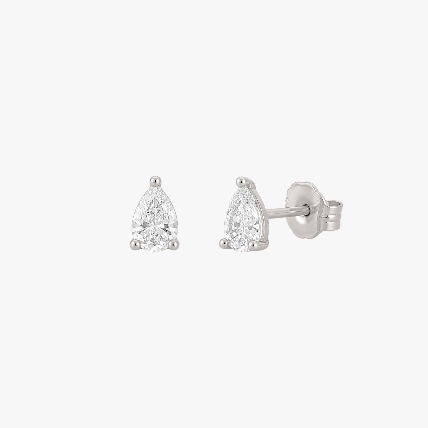 Pear Cut Stud Earrings Silver — waterproof stainless steel womens earrings | LAFENY