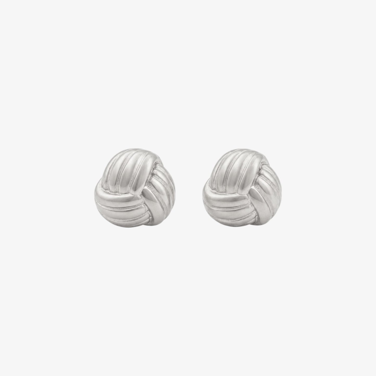 Knot Stud Earrings Silver — waterproof stainless steel womens earrings | LAFENY
