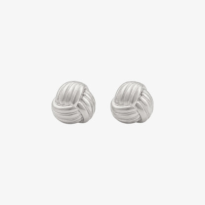 Knot Stud Earrings Silver — waterproof stainless steel womens earrings | LAFENY