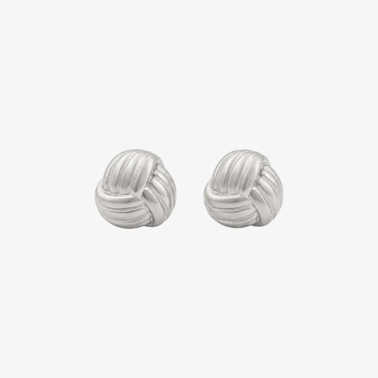 Knot Stud Earrings Silver — waterproof stainless steel womens earrings | LAFENY